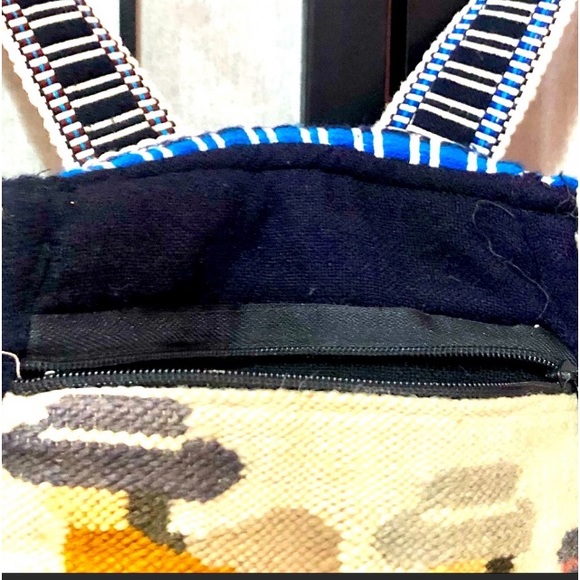 BACKPACK handmade Woven Wool native scene boheimian size16x16 preowned good cond - Picture 6 of 15